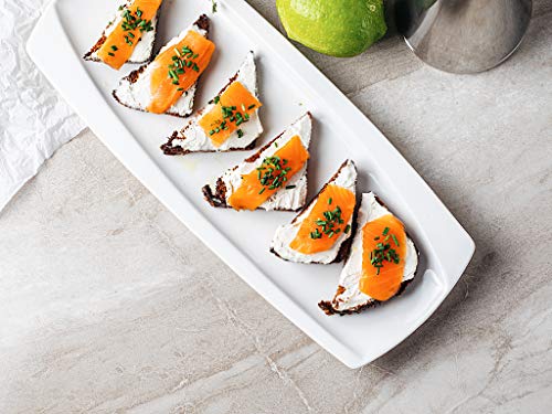 Season Story Daring Large White Rectangular Serving Platters (Set Of 2) - Premium Porcelain Platter (14 Inch) Restaurant Serveware Plates For Sushi Dishes, Party Dish, Dessert Tray, Rectangle – Wow #TOP6