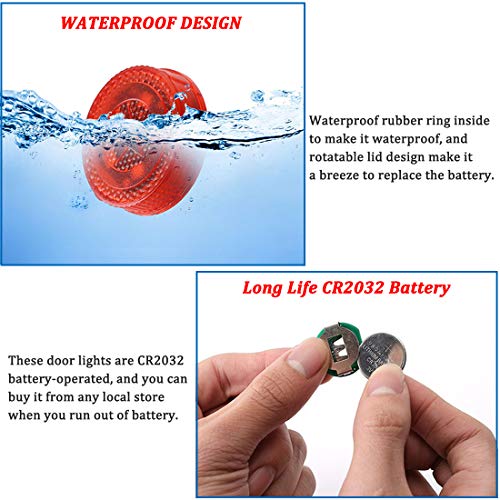 Botepon 4Pcs Universal Wireless Car Door Led Warning Lights, Safety Lights, Strobe Lights For Anti Rear-End Collision (Red) #TOP4