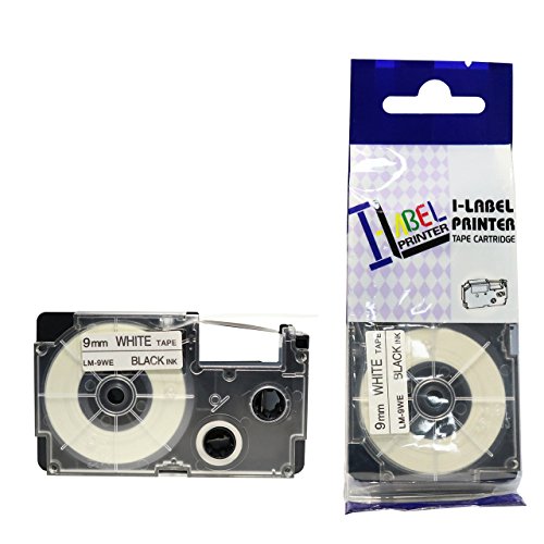 LM Tapes - Casio KL-8200 9mm Black on White Compatible Label Tape for Casio KL8200 EZ Label Printer