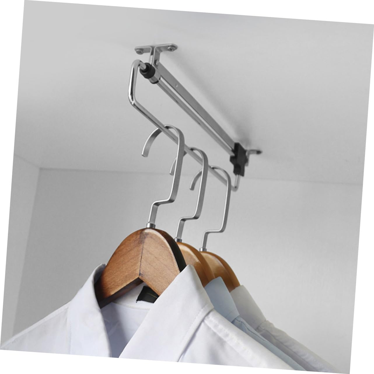 Appendiabiti Telescopico in Ferro Supporto Plastico 5 Pezzi Accessorio per Armadio e Bucato, 30cm per Ingresso e Camera da Letto