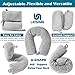 LEISIME Twist Memory Foam Travel Pillow for Neck, Chin, Lumbar and Leg Support - for Traveling on Airplane, Train, Bus or at Home - Adjustable, Bendable Roll Pillow with Washable Soft Cover (Grey)