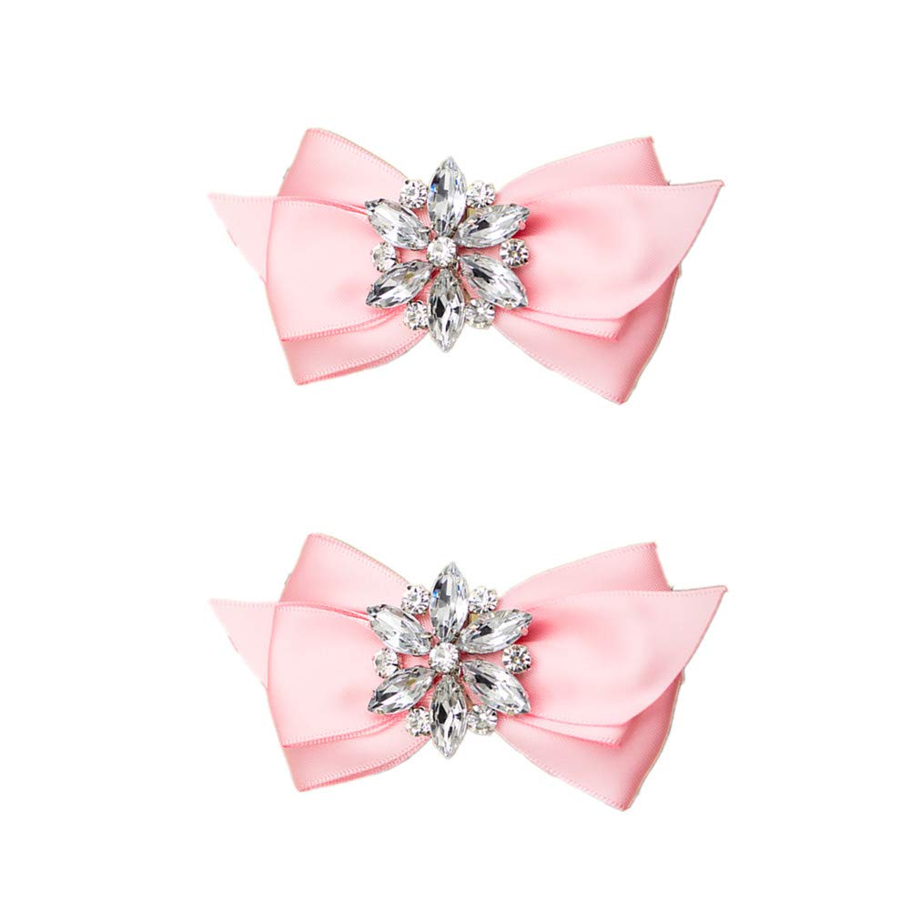 DouquDouqu Rhinestone Crystal Wedding Bridal Shoe Bow Boots Clips Detachable Shoes Buckle Shoe Decoration Charms Pair Jewelry