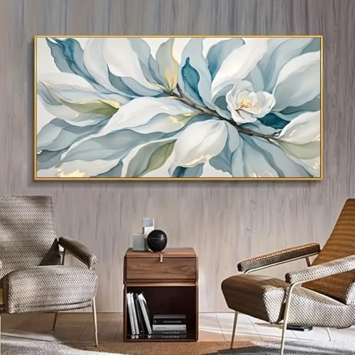 Impression sur toile abstraite blanche et cadre 20x40 - 4