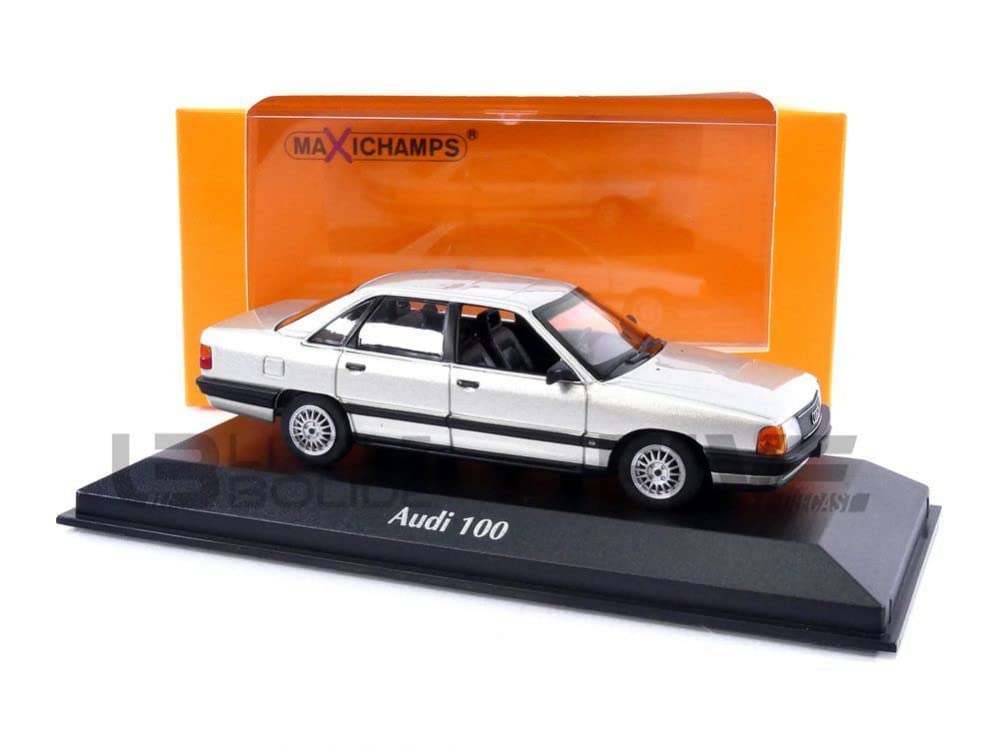 Maxichamps Miniaturauto Druckguss-Modell 1:43 Audi 100-1990 Silber Metallic Sammlerstück