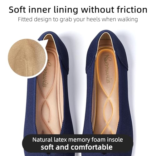 Image of Semwiss Women's Ballet Flats Comfortable Work Dressy Pointed Toe Shoes | Office-ready Comfort: Breathable Knit, Soft Memory Foam, Slip-on Lightweight, Foldable Flats for Business Casual & Formal
