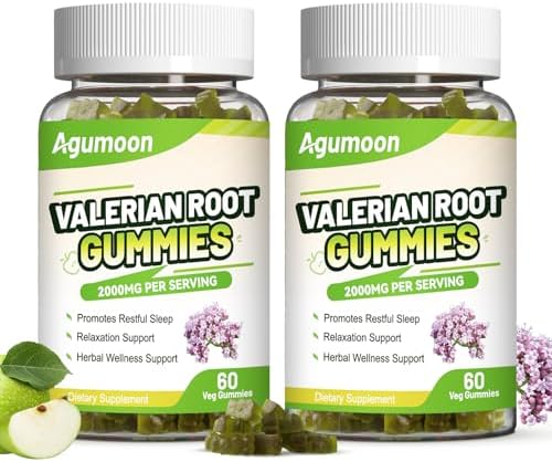 2 Pack Valerian Root Gummies 2000mg, Valerian Root Extract for Re...