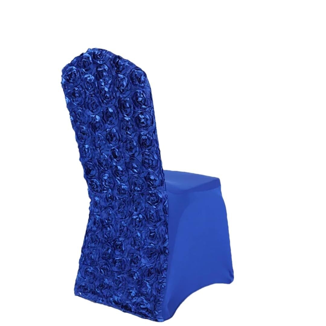 PBTMCD Stretch Spandex Dining Chair Covers With Rosette Back, Universal Satin Slipcovers For Wedding Banquet Hotel, Protector(#18,10pcs)