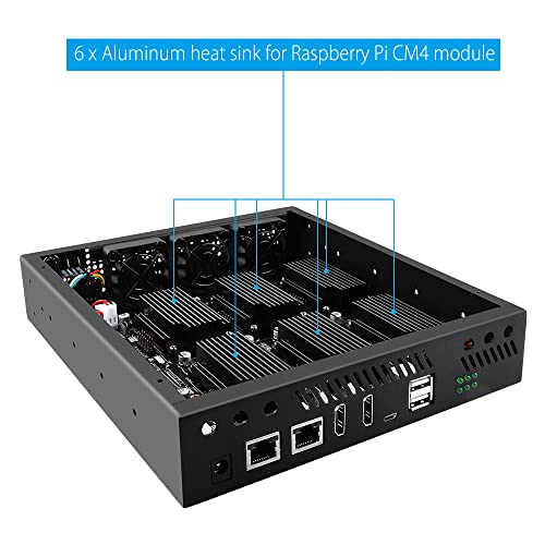 Kit de gabinete ITX GeeekPi con ventilador para DeskPi Super6C miniatura 3