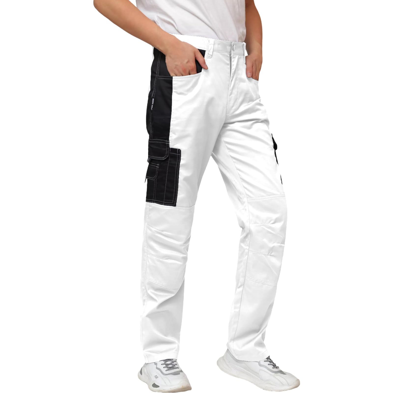 WORK IDEA Pantalon de travail pour homme - Pantalon cargo pour homme avec poches intérieures aux genoux