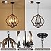 Farmhouse Chandelier Light Fixtures, 4-Light Dining Room Light Fixtures Over Table, Solid Wood Chandeliers for Dining Room, 15.7“ Brown Rustic Chandeliers for Living Room Kitchen Island Bedroom Foyer