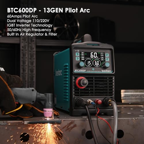 BTC600DP 13th Gen Digital Plasma Cutter with Pilot Arc and Air Sensor Technology, 60 Amps, 110/220V