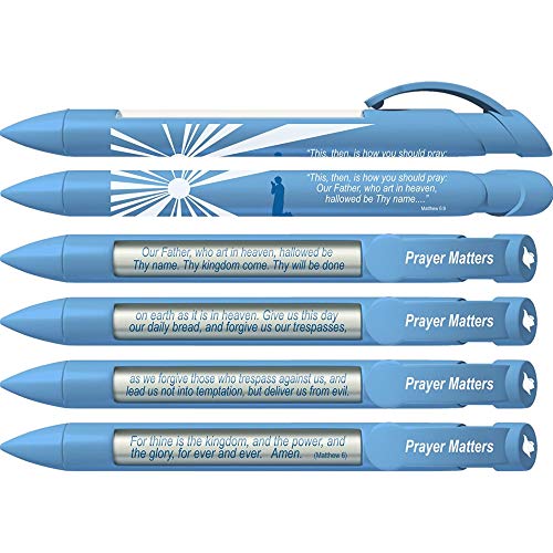 Greeting Pen Rotating Message Prayer Matters - Lord's Prayer Scripture Pen 6 Pack (36032)