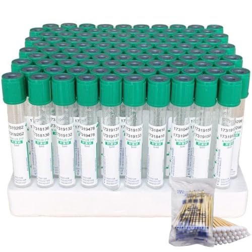 Tubos de extracción de sangre al vacío de vidrio, 100 unidades, tapa de rosca, presión negativa, tubos de laboratorio centrífugos, capacidad de 3 ml