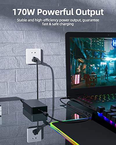 Image of FUGEN Laptop Charger Adapter 170w 20v 8.5a Pin USB for lenvo ThinkPad Legion Y700,Y720,Y7000,E700,E600,R720,Y900,Y920,W550,W540,W540P,W541,W540