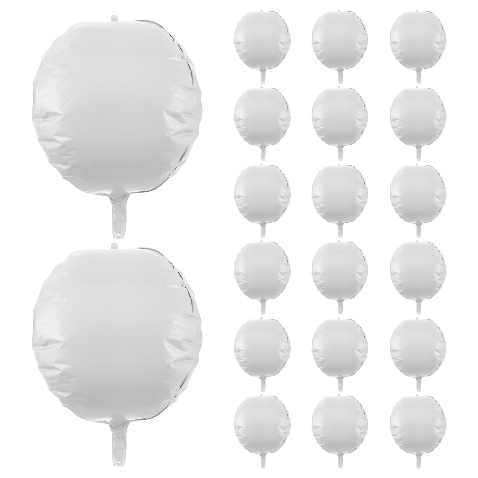 ERINGOGO 20 Piezas Globo Tridimensional De Película De Aluminio Globo De Boda Decoraciones De Fiesta De Graduacion Suministros Para Fiesta De Cumpleaños White