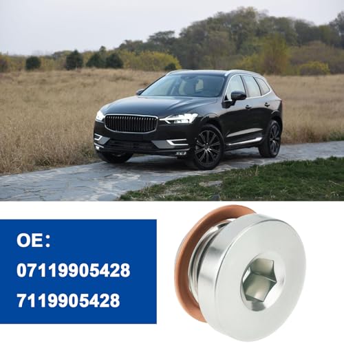 Briny River 2 Stück M18 x 16 mm Kupfer-Unterlegscheiben Sechskant Ölwanne Getriebe Ölablassschrauben 07119905428 7119905428 kompatibel mit Porsch Boxster