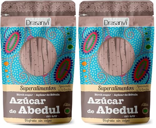 DRASANVI Azúcar de Abedul Puro| Xilitol Bajo en Calorías | para Proteger el Esmalte de los Dientes y las Encías | Edulcorante 100% Natural Bajo Índice Glucémico | Superalimento cero Calorías | 300 g