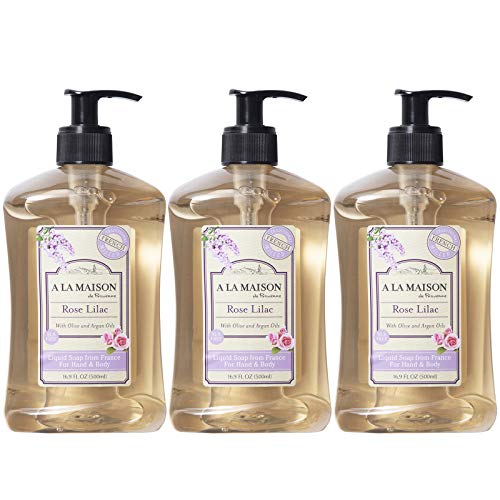 A La Maison Rose Lilac Liquid Hand Soap - Triple French Milled Natural Moisturizing Soap (3 Pack, 16.9 Oz Bottle) #TOP14
