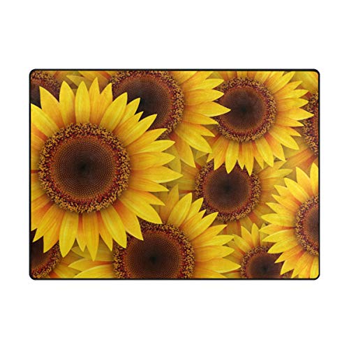 Senya Large Area Rugs 6'8" X 4'10" Yellow Sunflowers Lightweight Non Slip Water-Repellent Floor Mat For Living Room Bedroom Home Deck #TOP20
