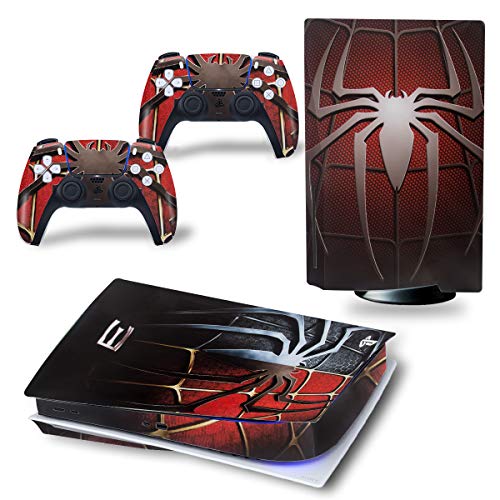 PS5 Skin for Console and Controller Skin Vinyl Sticker Decal Cover for Playstation 5 Console and Controllers - Compatible with Playstation 5 Digital Edition - Spiderman