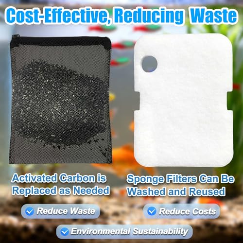Image of PurifyLogix 8 PCS Canister Filter Pads for Cascade 700 /1000 CCF2UL /CCF3UL | Replacement Aquarium Floss Media, 2 Upgraded Activated Carbon-Coarse-Activated Carbon Filter Pads and 6 White Floss (8)