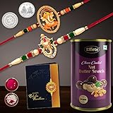 DeoDap Unique Bracelet, Design Rakhi with Card And Chocolate Combo, Multicolour, Set of 2