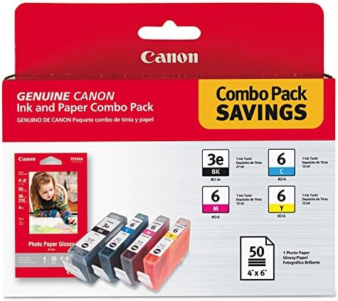 4479a292 (Bci-3e/bci-6) Ink & Paper Combo Pack, Black/Cyan/Magenta/Yellow