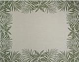 Gertmenian Indoor Outdoor Classic Flatweave Area Rug, Stain & UV Resistant Carpet, Deck, Patio, Poolside & Mudroom, 6x9 Ft Medium, Palm Tree Border, Green, 22343