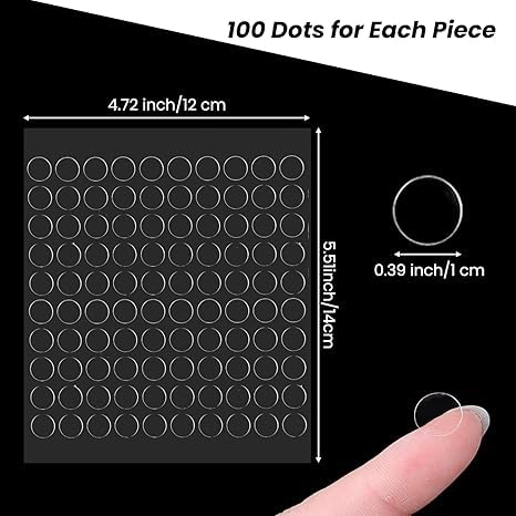 300PCS Transparent Double-Sided Adhesive Dots, Strong Traceless Sticky Tack for Posters, Photos, Home Office, Festival & Party Decorations