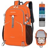 Bymontin 35L Lightweight Packable Backpack – Durable Foldable Daypack for Travel, Hiking, and Gym (Orange)