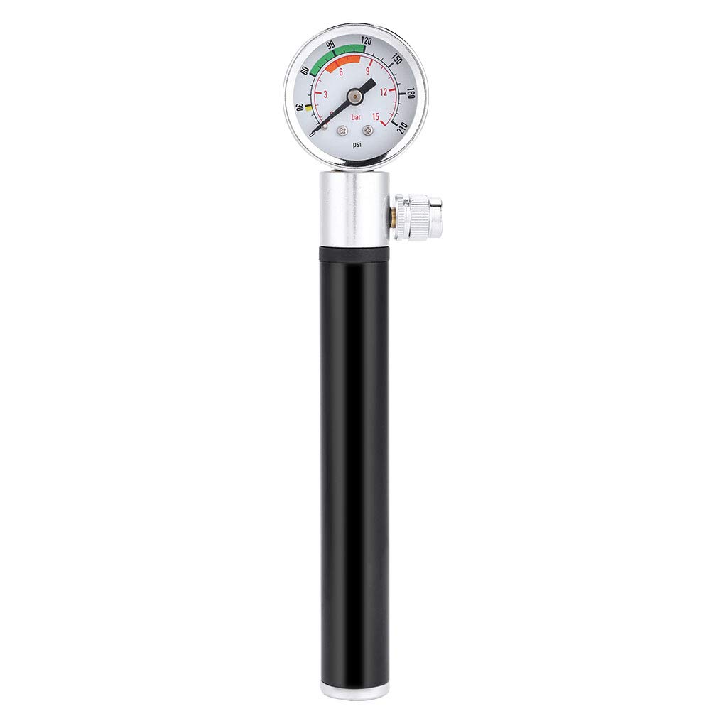 SPYMINNPOO Bike Pump, Portable Mini Bicycle Pump with Bracket and Strap, Precise Inflation for Bike Ball Football Basketball (Black)