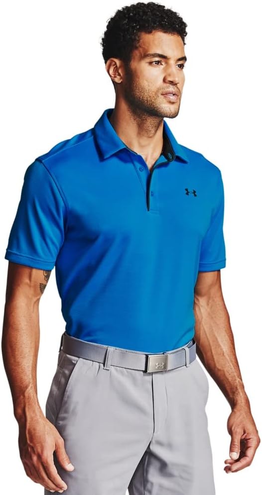 Under Armour Men's Tech Golf Polo Large Tall Electric Blue (428)/Pitch Gray