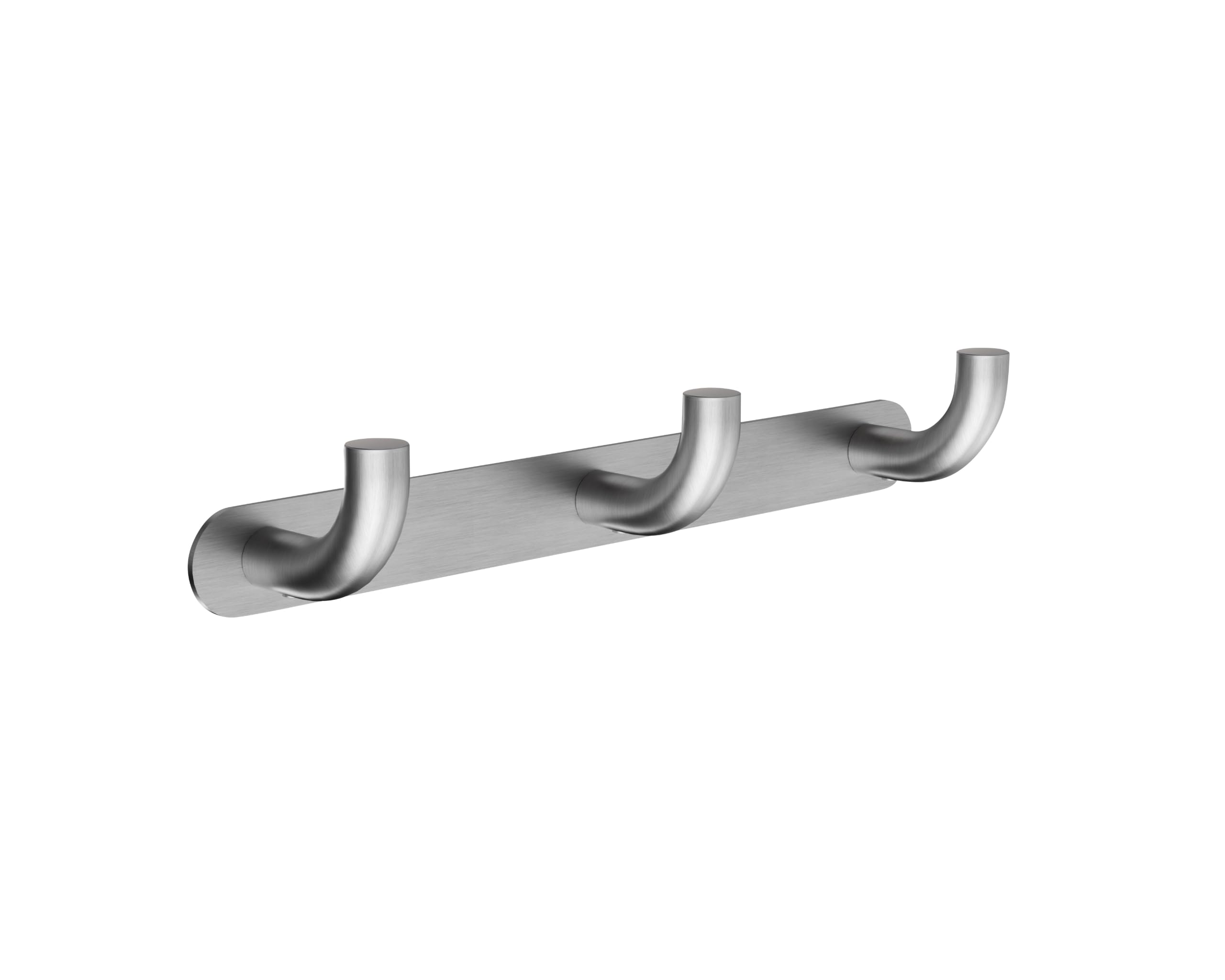 NOLUXA IMEX - Percha Triple Baño Adhesiva sin Taladro Níquel | Colgador de Toallas para la Ducha | Accesorio de Cuarto de Baño Resistente a Humedad | Doble Sistema de Fijación (Atornillado o Pegado)
