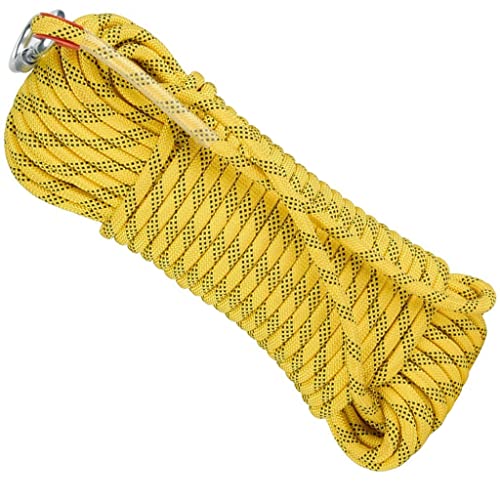 16mm High Resistance Rope,Home Fire Emergency Escape Rock Rope,10~200m Multifunctional Cord Safety Rope for Camping, Hiking, Boating, Fishing, Caving (Color : Yellow, Size : 16mm x 200m)