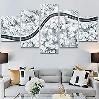 SIGNWIN 5 Panel Canvas Wall Art Modern Art Aerial Expressive Global Landscape Mountain Multicolor Photography for Home Decorations Ready to Hang - 60