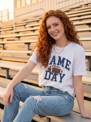 Image of Football Shirts for Women Game Day T Shirts Football Outfits