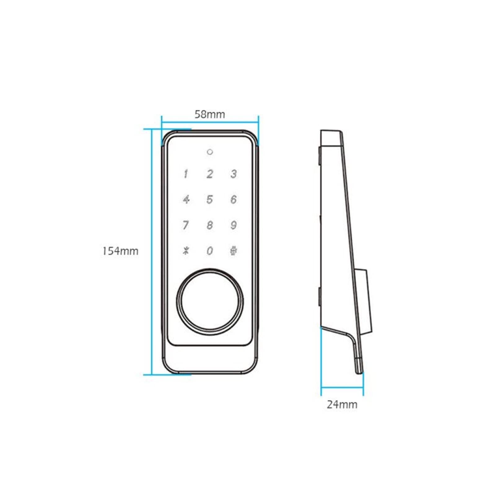 App Smart Lock Porta, impermeabile catenaccio Sicurezza elettronica sicura Bluetooth Rfid. Blocca tastiera Porta Digitale(B)