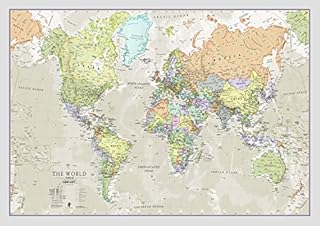 Classic World Map  Maps International - Front Lamination - A1 84.1 x 59.4 cm
