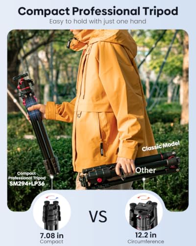 Image of CAMBOFOTO 68 inch Travel Tripod for Camera Phone Camcorder, Ball Head, Aluminum