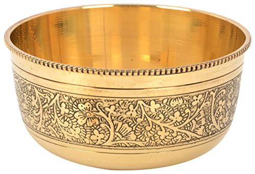 Image of Ambika Brass Dinner Set, 7-Piece, Service for 1, Gold
