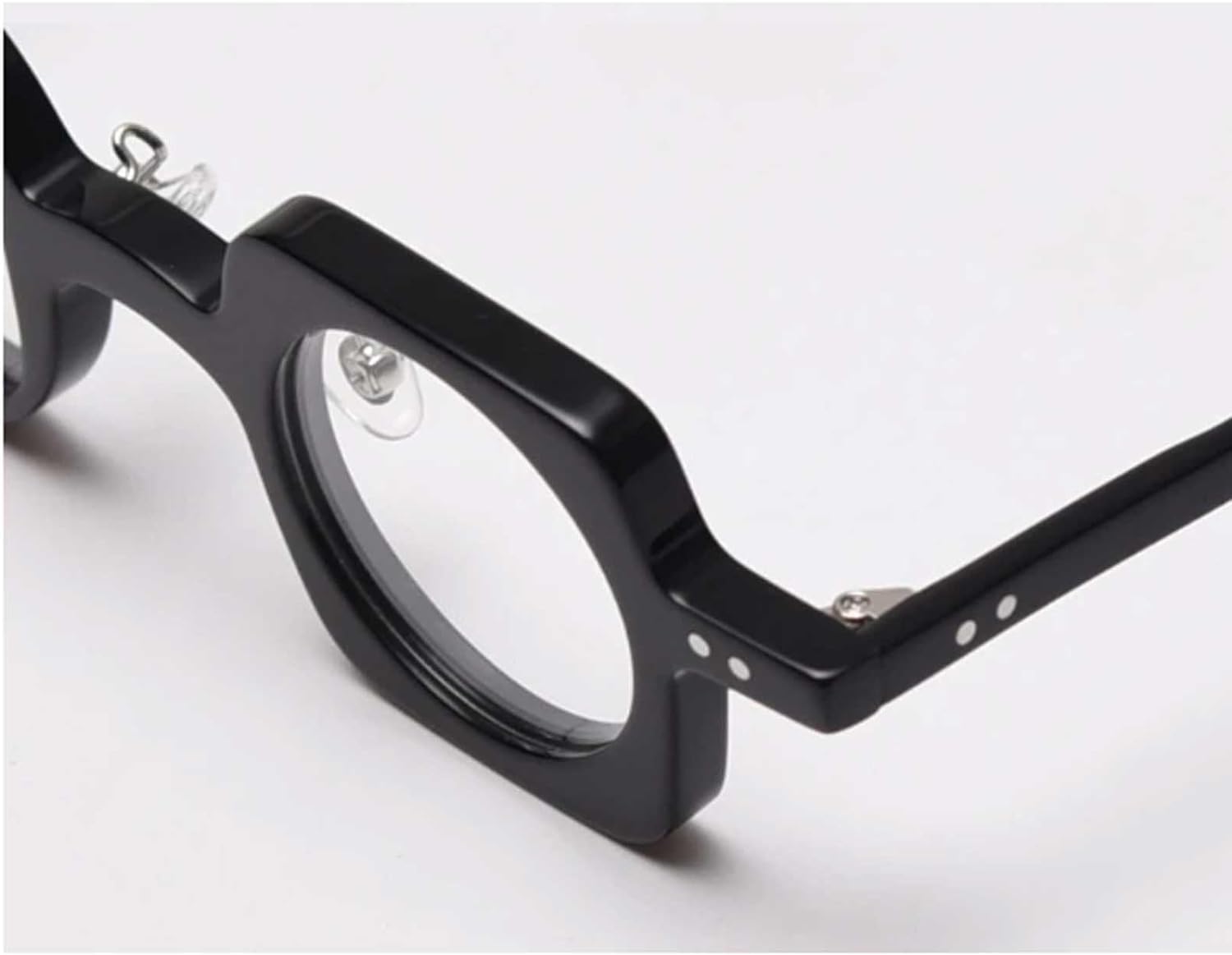 BKEKM Montures de Lunettes en Acétate Asymétriques Créatives Unisexe avec Lentilles Décoration Parfaite Ultra-Léger