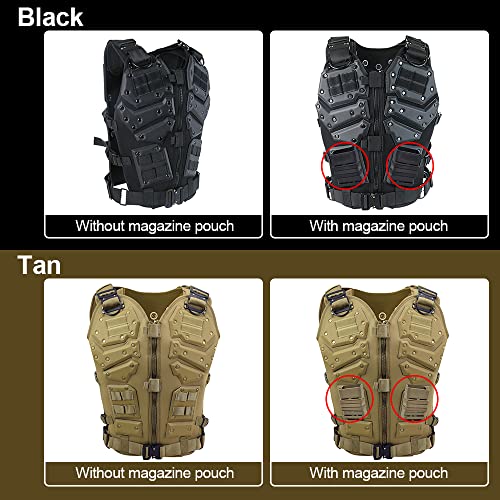 Tomshin Colete Molle de combate ajustável Airsoft Paintball Colete para tiro de caça ao ar livre