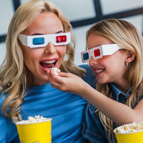 3D-Brille, 10 Paar Papier-Stereo Brillen, rote und Blaue Linsen Stereobrille für 3D-Filme und Reise Dekoration