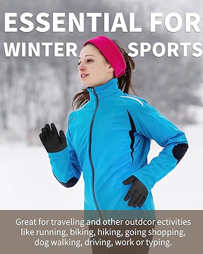 ARFNKIM Damen Winterhandschuhe mit Fleecefutter, Touchscreen Warme Gedehnt Dicke Strickhandschuhe Wollhandschuhe Thermohandschuhe Outdoor Winter Geschenke für Herren und Damen (schwarz)