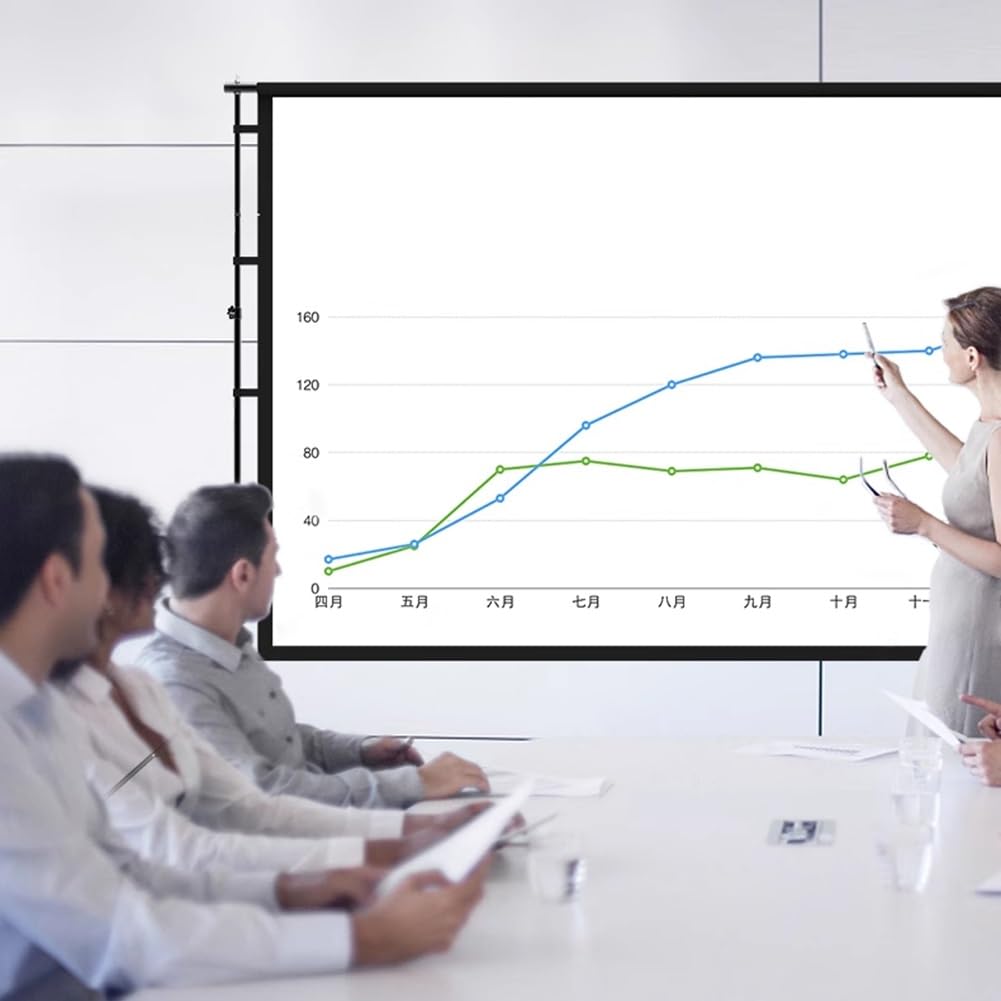 Schermo Cinematografico per Esterni 4K HD e Supporto, Schermo per Proiettore Pieghevole Anti-Crease 100" 120" 16:9 con treppiede(120" (16:9))