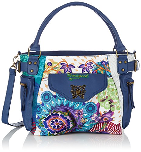 Desigual McBee/FLOREADA Carry, Sacs bandoulière Femme - Bleu - Blau (Azul Niza 5060), 27x29x14 cm (B x H x T) EU