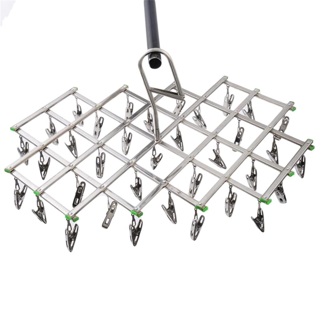 Porte-vêtements en acier inoxydable anti-rust et 35 clips premium