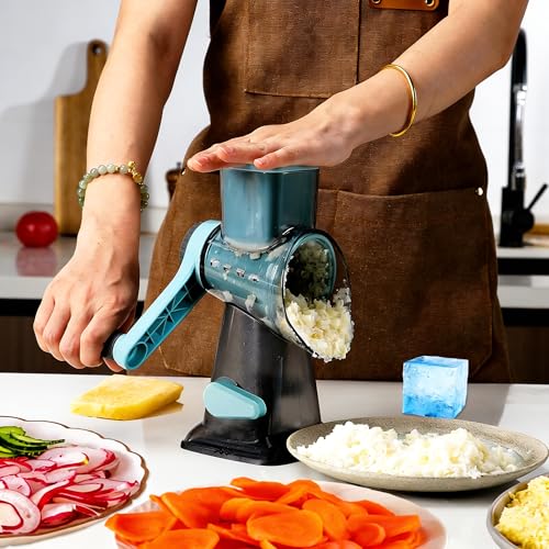 KalraMay Rotary Cheese Grater with Handle Multifunctional Shredder - image 4