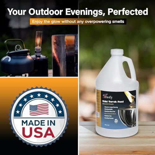 Image of Firefly - Citronella Tiki Torch Fuel - Clean-Burning Lamp Oil, Low Smoke, 2 Gallons