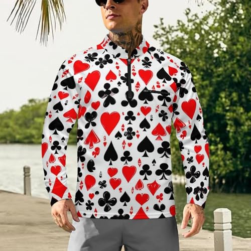 Playing Cards Symbol Men's Sun Protection Shirts UV SPF UPF 50+ Long Sleeve Rash Guard Lightweight2